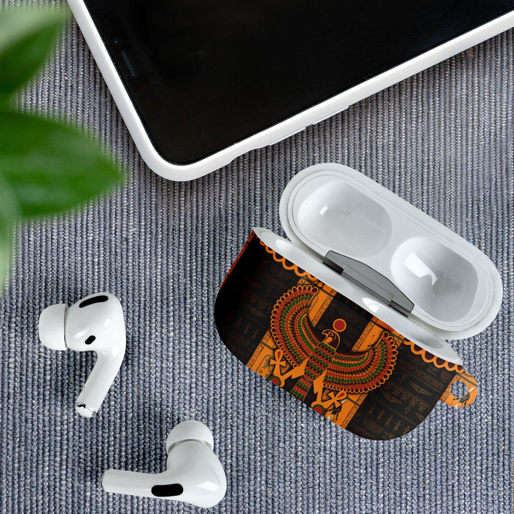 Egyptian God Horus AirPods Case Ancient Mythology Falcon Hieroglyphic Patterns