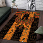 Egyptian God Horus Area Rug Ancient Mythology Falcon Hieroglyphic Patterns