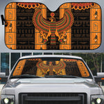 Egyptian God Horus Auto Sun Shade Ancient Mythology Falcon Hieroglyphic Patterns