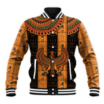 Egyptian God Horus Baseball Jacket Ancient Mythology Falcon Hieroglyphic Patterns