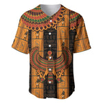 Egyptian God Horus Baseball Jersey Ancient Mythology Falcon Hieroglyphic Patterns