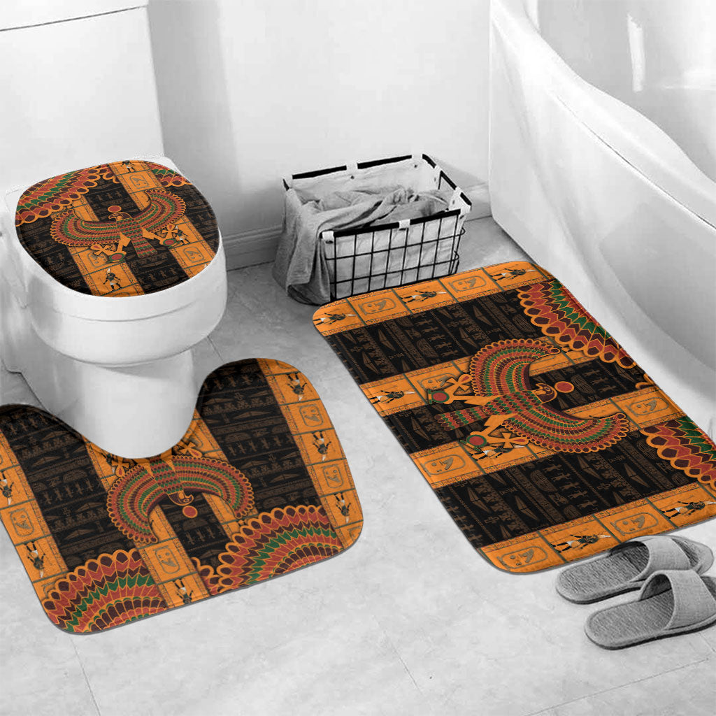 Egyptian God Horus Bathroom Set Ancient Mythology Falcon Hieroglyphic Patterns