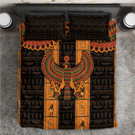 Egyptian God Horus Bedding Set Ancient Mythology Falcon Hieroglyphic Patterns
