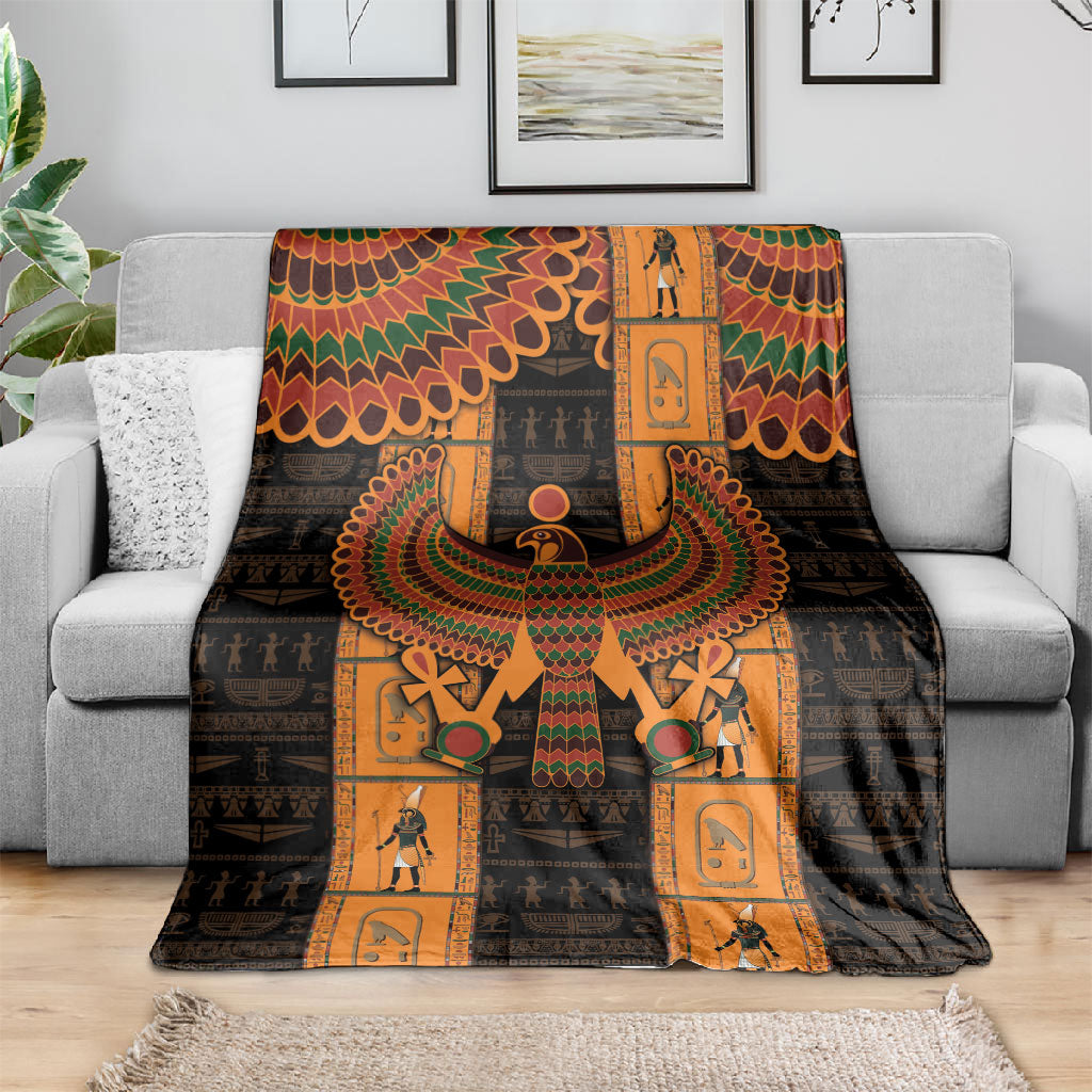 Egyptian God Horus Blanket Ancient Mythology Falcon Hieroglyphic Patterns