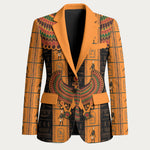 Egyptian God Horus Blazer Ancient Mythology Falcon Hieroglyphic Patterns