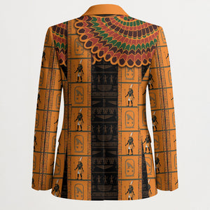 Egyptian God Horus Blazer Ancient Mythology Falcon Hieroglyphic Patterns