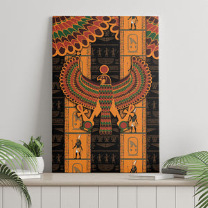Egyptian God Horus Canvas Wall Art Ancient Mythology Falcon Hieroglyphic Patterns