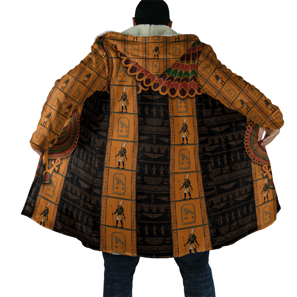Egyptian God Horus Cloak Ancient Mythology Falcon Hieroglyphic Patterns