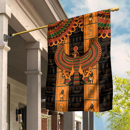 Egyptian God Horus Garden Flag Ancient Mythology Falcon Hieroglyphic Patterns