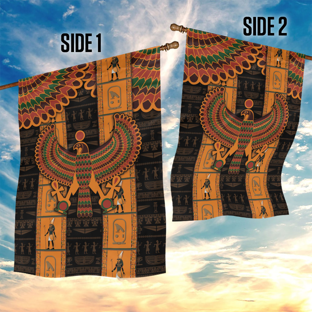 Egyptian God Horus Garden Flag Ancient Mythology Falcon Hieroglyphic Patterns
