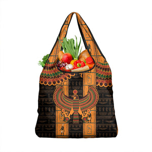 Egyptian God Horus Grocery Bag Ancient Mythology Falcon Hieroglyphic Patterns