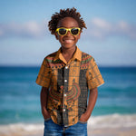 Egyptian God Horus Kid Hawaiian Shirt Ancient Mythology Falcon Hieroglyphic Patterns