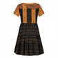Egyptian God Horus Kid Short Sleeve Dress Ancient Mythology Falcon Hieroglyphic Patterns