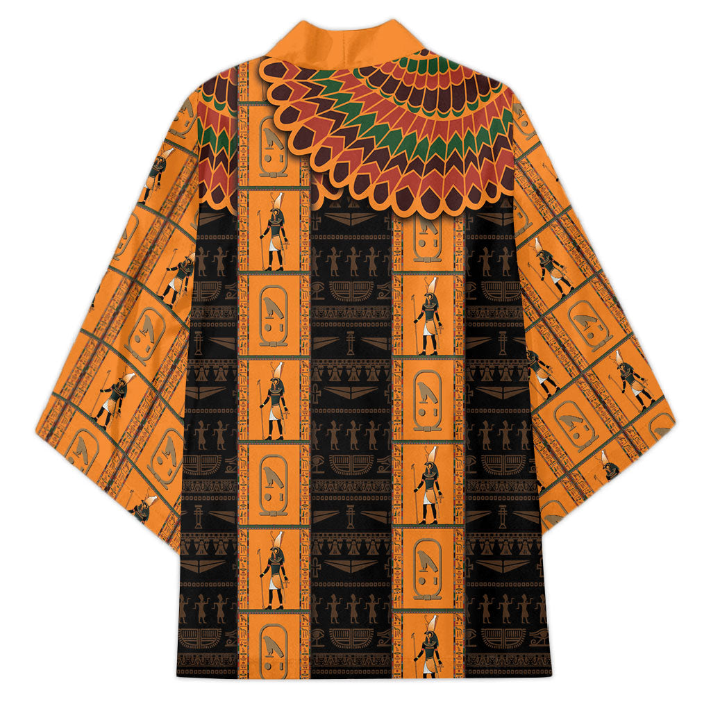 Egyptian God Horus Kimono Ancient Mythology Falcon Hieroglyphic Patterns