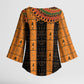 Egyptian God Horus Kimono Sleeve Blouse Ancient Mythology Falcon Hieroglyphic Patterns