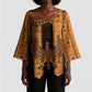 Egyptian God Horus Kimono Sleeve Blouse Ancient Mythology Falcon Hieroglyphic Patterns