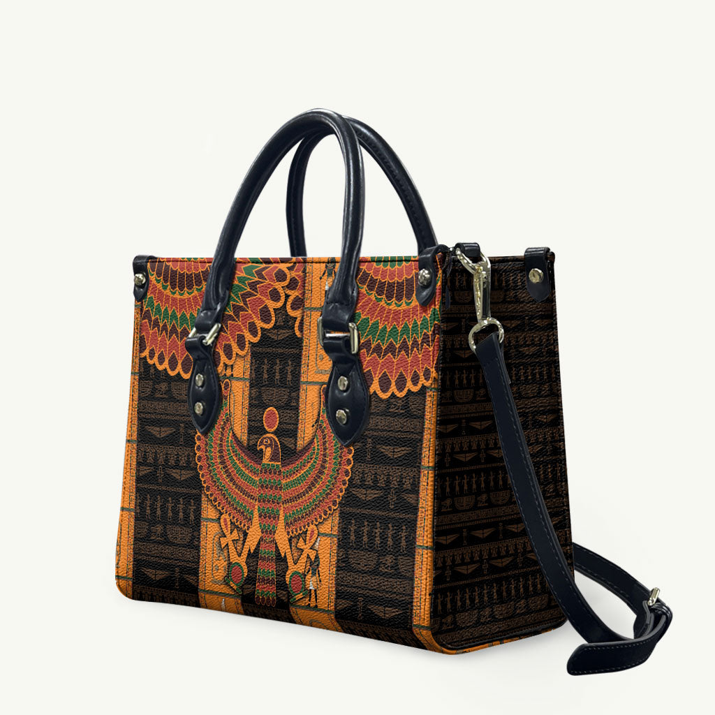 Egyptian God Horus Leather Bag Ancient Mythology Falcon Hieroglyphic Patterns