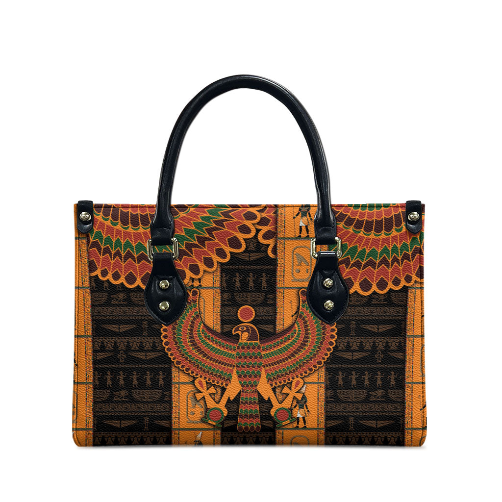 Egyptian God Horus Leather Bag Ancient Mythology Falcon Hieroglyphic Patterns
