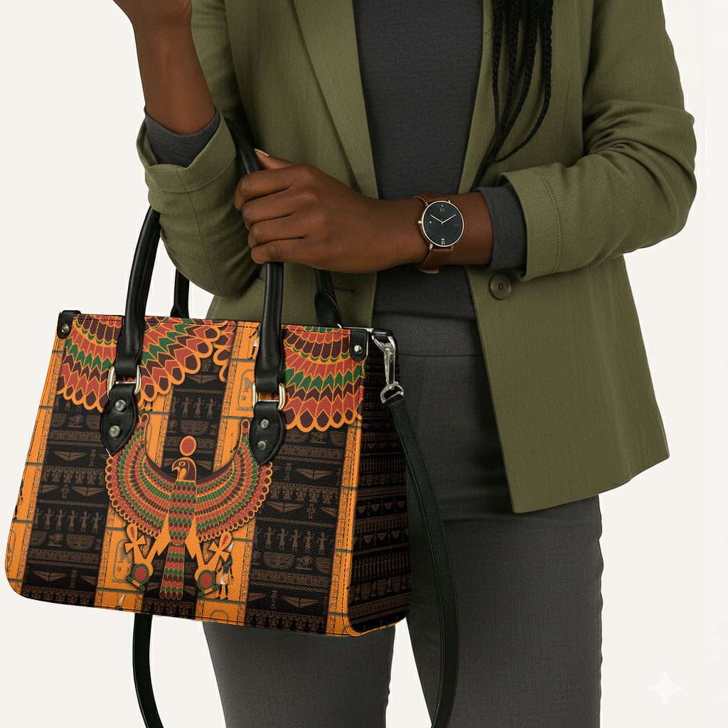 Egyptian God Horus Leather Bag Ancient Mythology Falcon Hieroglyphic Patterns