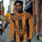 Egyptian God Horus Long Sleeve Shirt Ancient Mythology Falcon Hieroglyphic Patterns