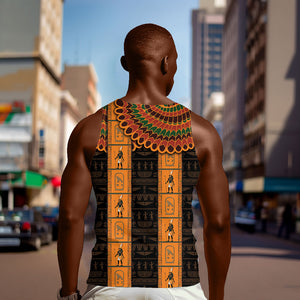 Egyptian God Horus Men Tank Top Ancient Mythology Falcon Hieroglyphic Patterns