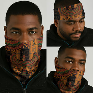 Egyptian God Horus Neck Gaiter Ancient Mythology Falcon Hieroglyphic Patterns