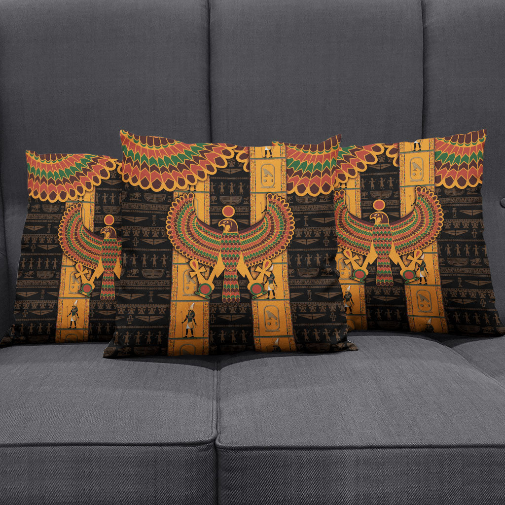 Egyptian God Horus Pillow Cover Ancient Mythology Falcon Hieroglyphic Patterns