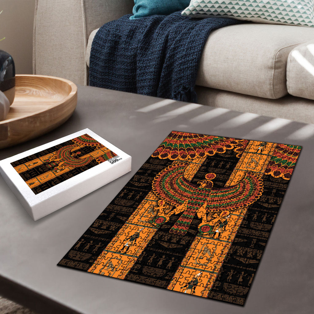 Egyptian God Horus Puzzle Ancient Mythology Falcon Hieroglyphic Patterns