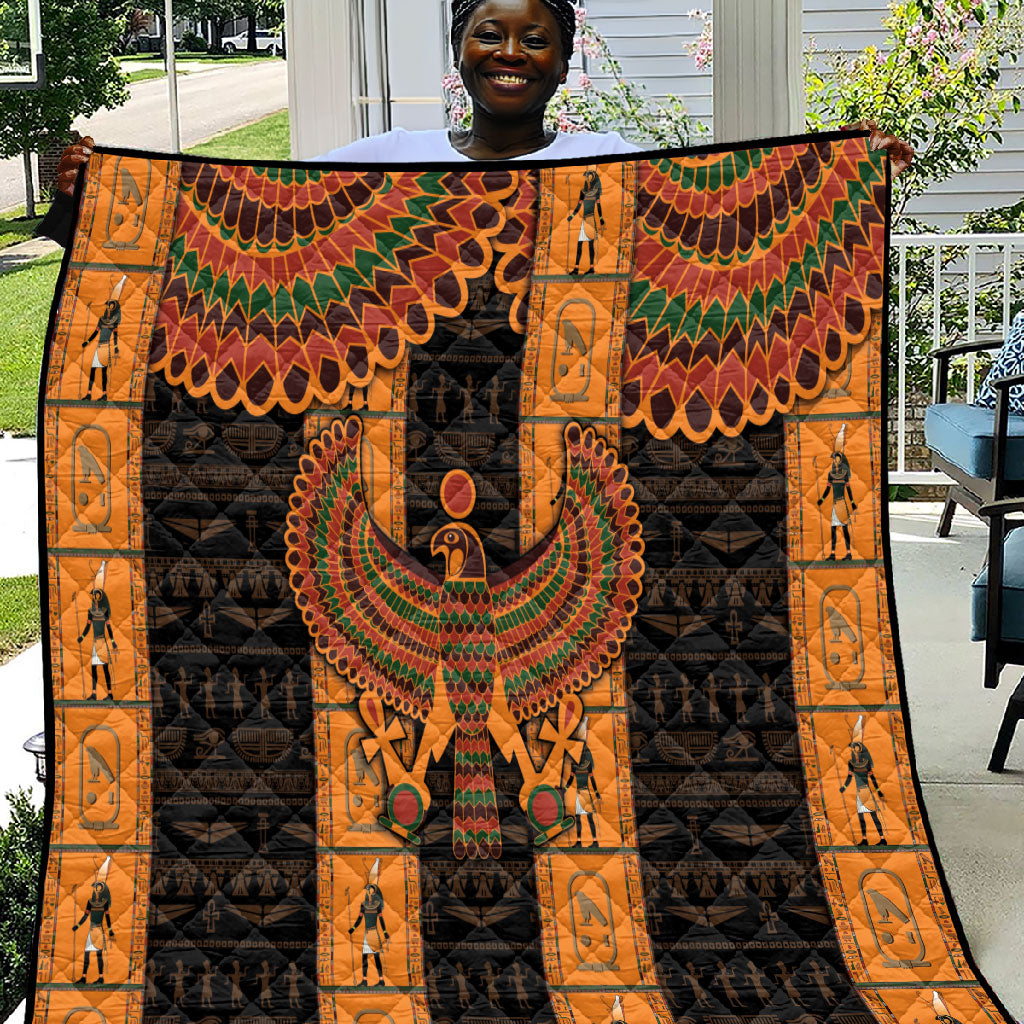 Egyptian God Horus Quilt Ancient Mythology Falcon Hieroglyphic Patterns