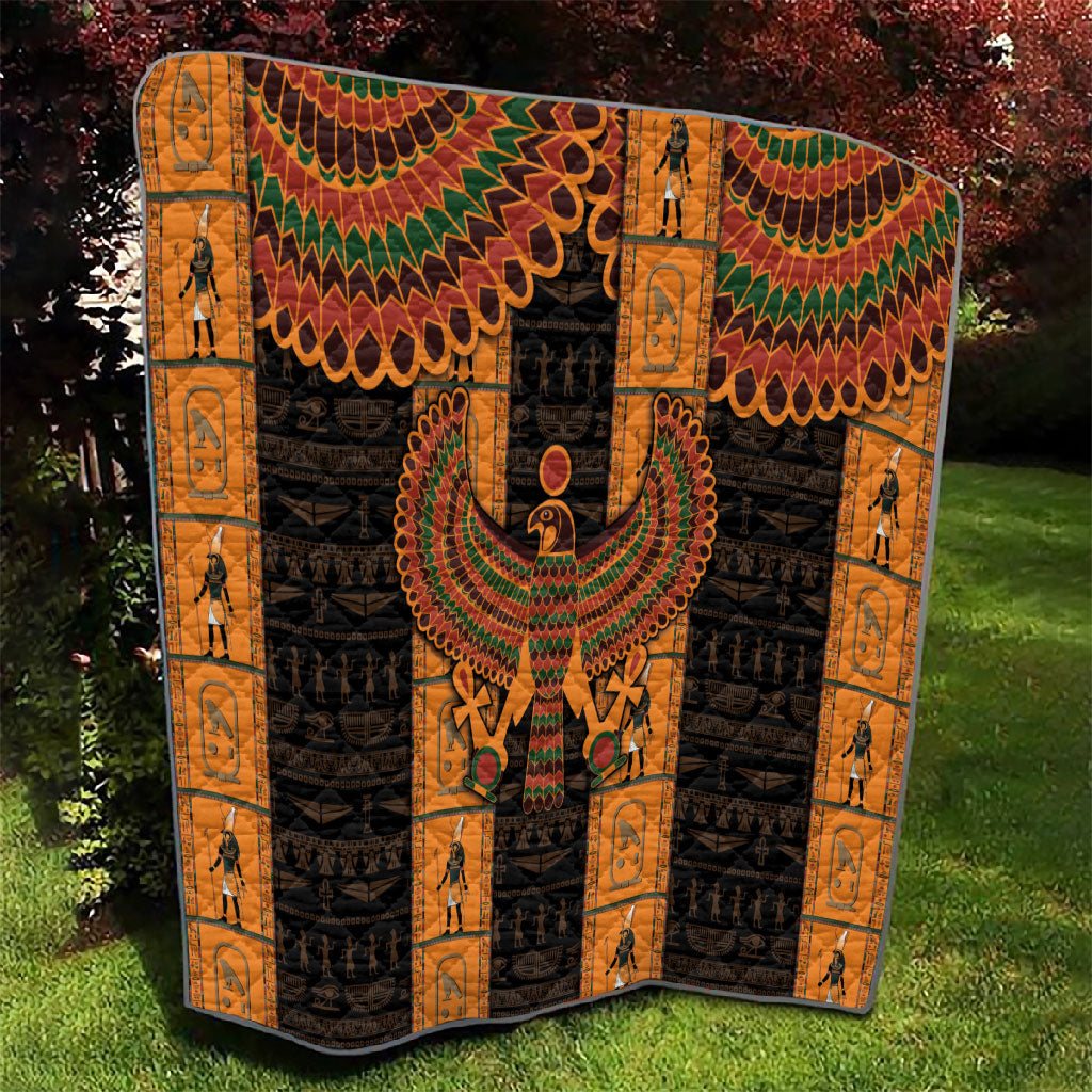 Egyptian God Horus Quilt Ancient Mythology Falcon Hieroglyphic Patterns