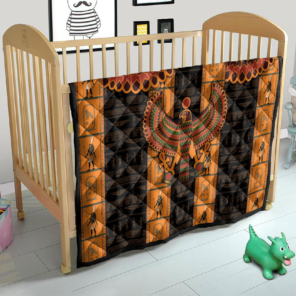 Egyptian God Horus Quilt Ancient Mythology Falcon Hieroglyphic Patterns