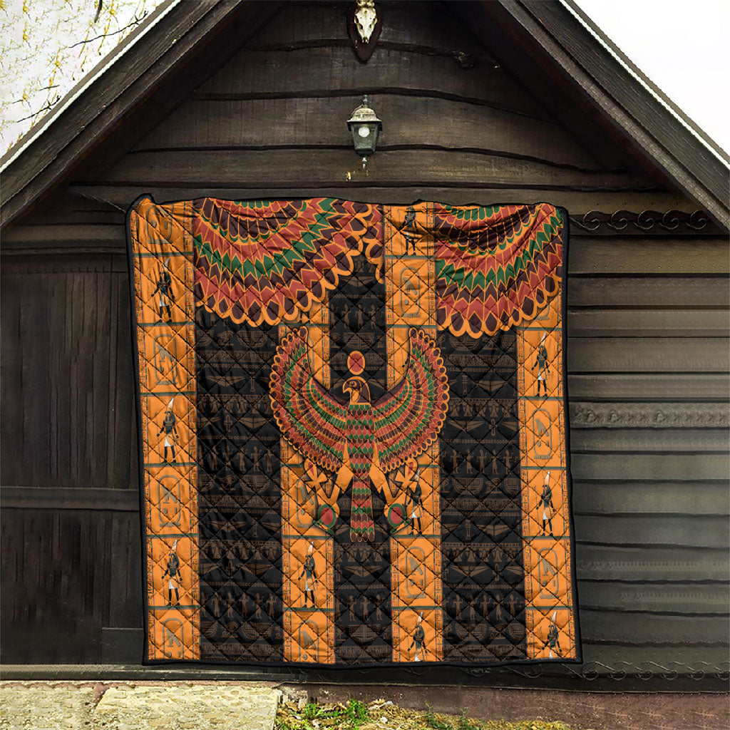 Egyptian God Horus Quilt Ancient Mythology Falcon Hieroglyphic Patterns