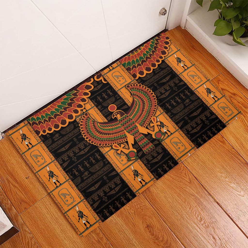 Egyptian God Horus Rubber Doormat Ancient Mythology Falcon Hieroglyphic Patterns