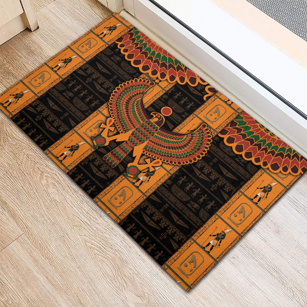 Egyptian God Horus Rubber Doormat Ancient Mythology Falcon Hieroglyphic Patterns