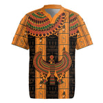 Egyptian God Horus Rugby Jersey Ancient Mythology Falcon Hieroglyphic Patterns
