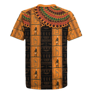 Egyptian God Horus Rugby Jersey Ancient Mythology Falcon Hieroglyphic Patterns