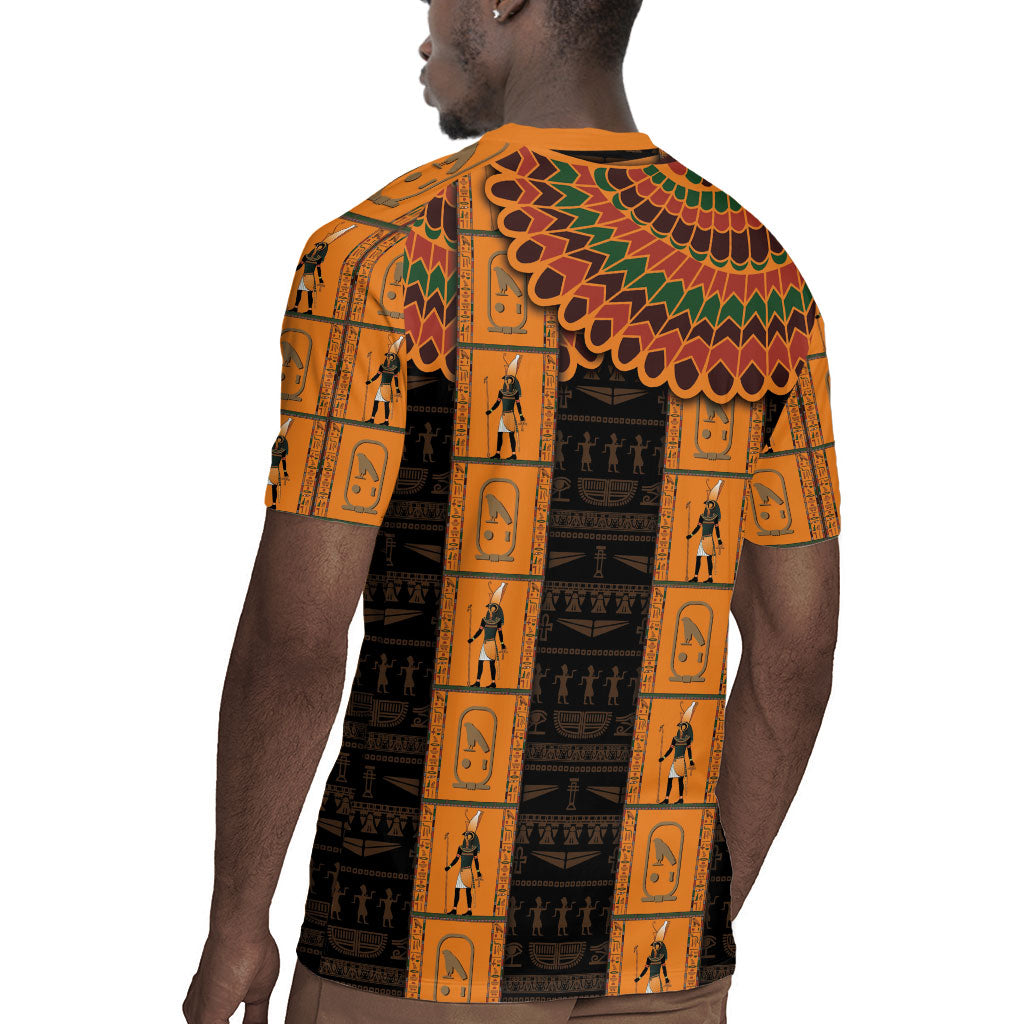 Egyptian God Horus Rugby Jersey Ancient Mythology Falcon Hieroglyphic Patterns