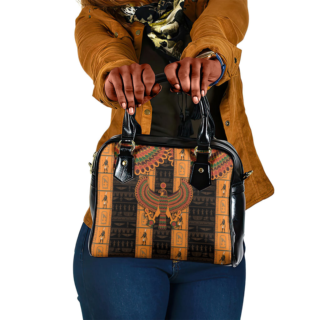 Egyptian God Horus Shoulder Handbag Ancient Mythology Falcon Hieroglyphic Patterns