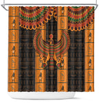 Egyptian God Horus Shower Curtain Ancient Mythology Falcon Hieroglyphic Patterns