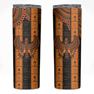 Egyptian God Horus Skinny Tumbler Ancient Mythology Falcon Hieroglyphic Patterns