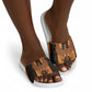 Egyptian God Horus Slide Sandals Ancient Mythology Falcon Hieroglyphic Patterns