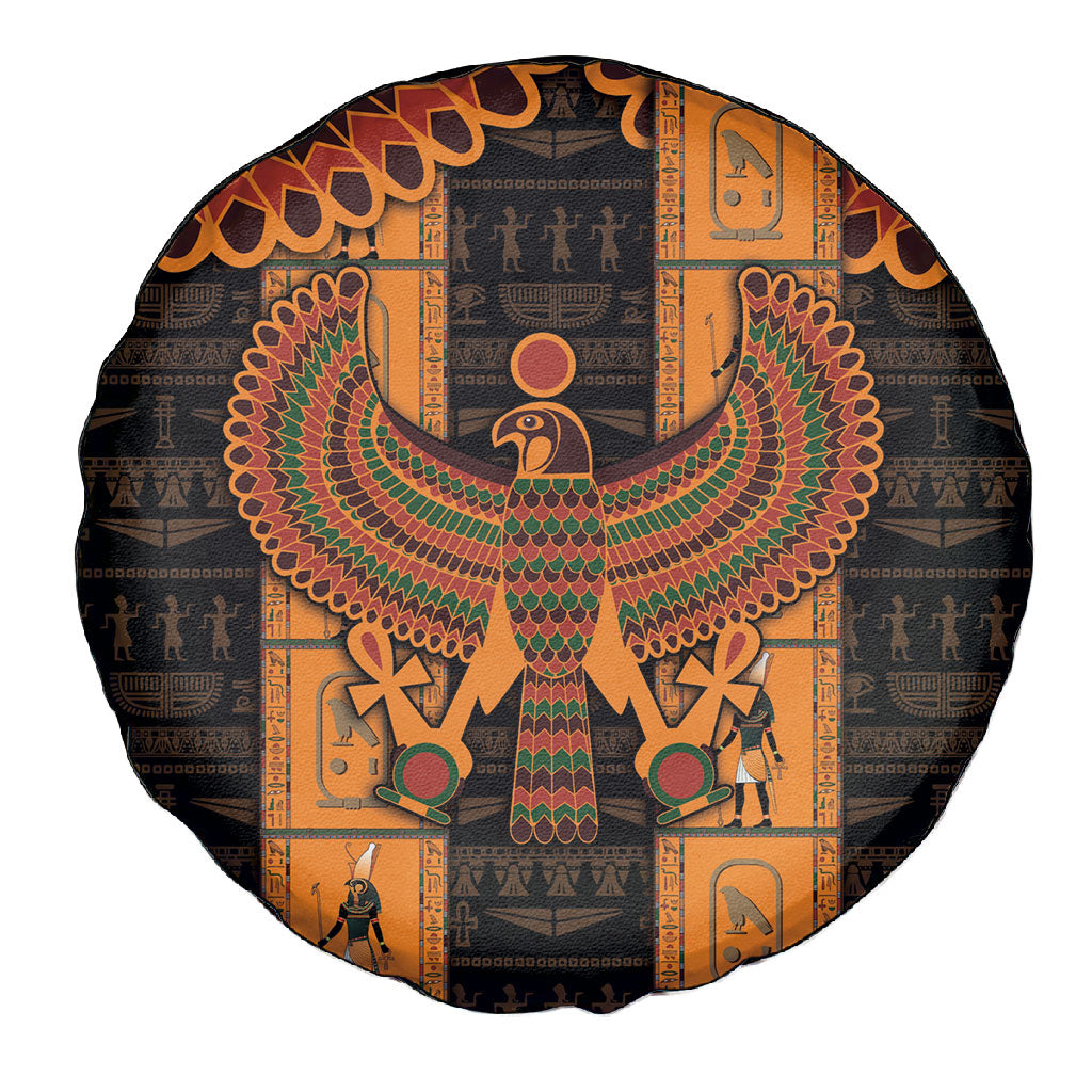 Egyptian God Horus Spare Tire Cover Ancient Mythology Falcon Hieroglyphic Patterns