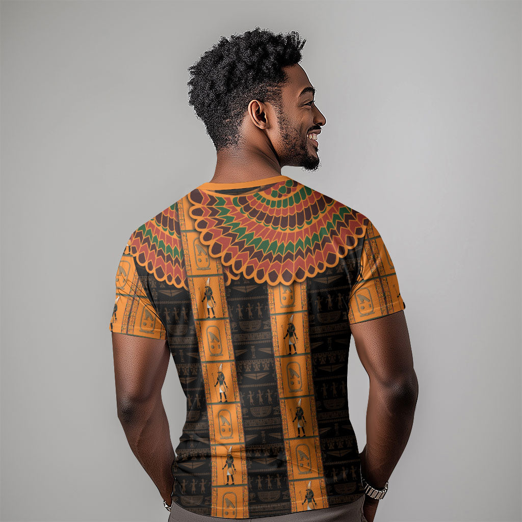 Egyptian God Horus T shirt Ancient Mythology Falcon Hieroglyphic Patterns