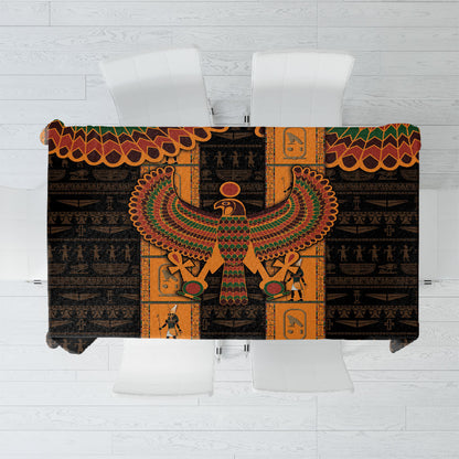 Egyptian God Horus Tablecloth Ancient Mythology Falcon Hieroglyphic Patterns