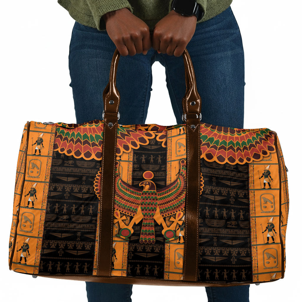 Egyptian God Horus Travel Bag Ancient Mythology Falcon Hieroglyphic Patterns