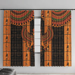 Egyptian God Horus Window Curtain Ancient Mythology Falcon Hieroglyphic Patterns