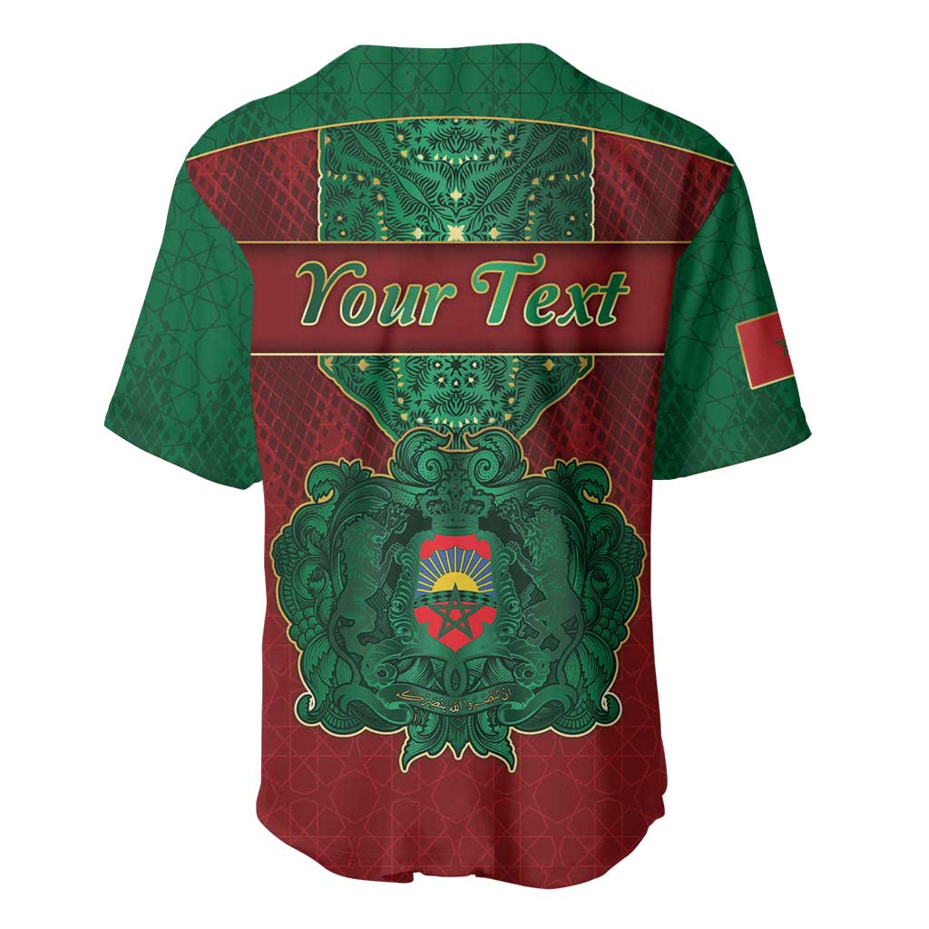 Personalized Morocco Baseball Jersey Royal Lion Islam Patterns - African Pride