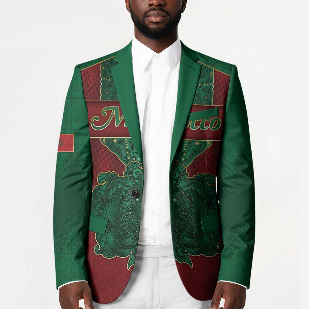 Personalized Morocco Blazer Royal Lion Islam Patterns - African Pride
