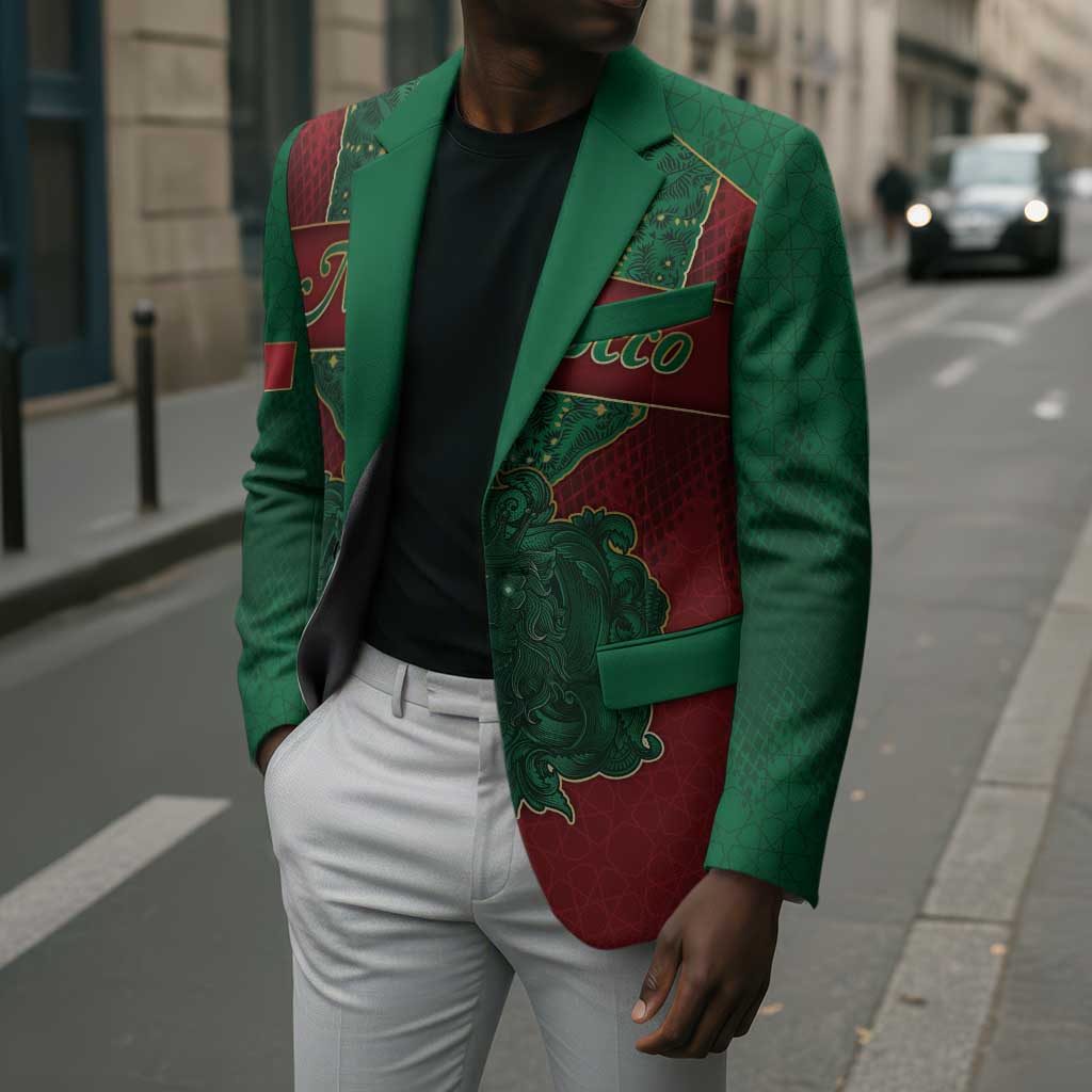 Personalized Morocco Blazer Royal Lion Islam Patterns - African Pride