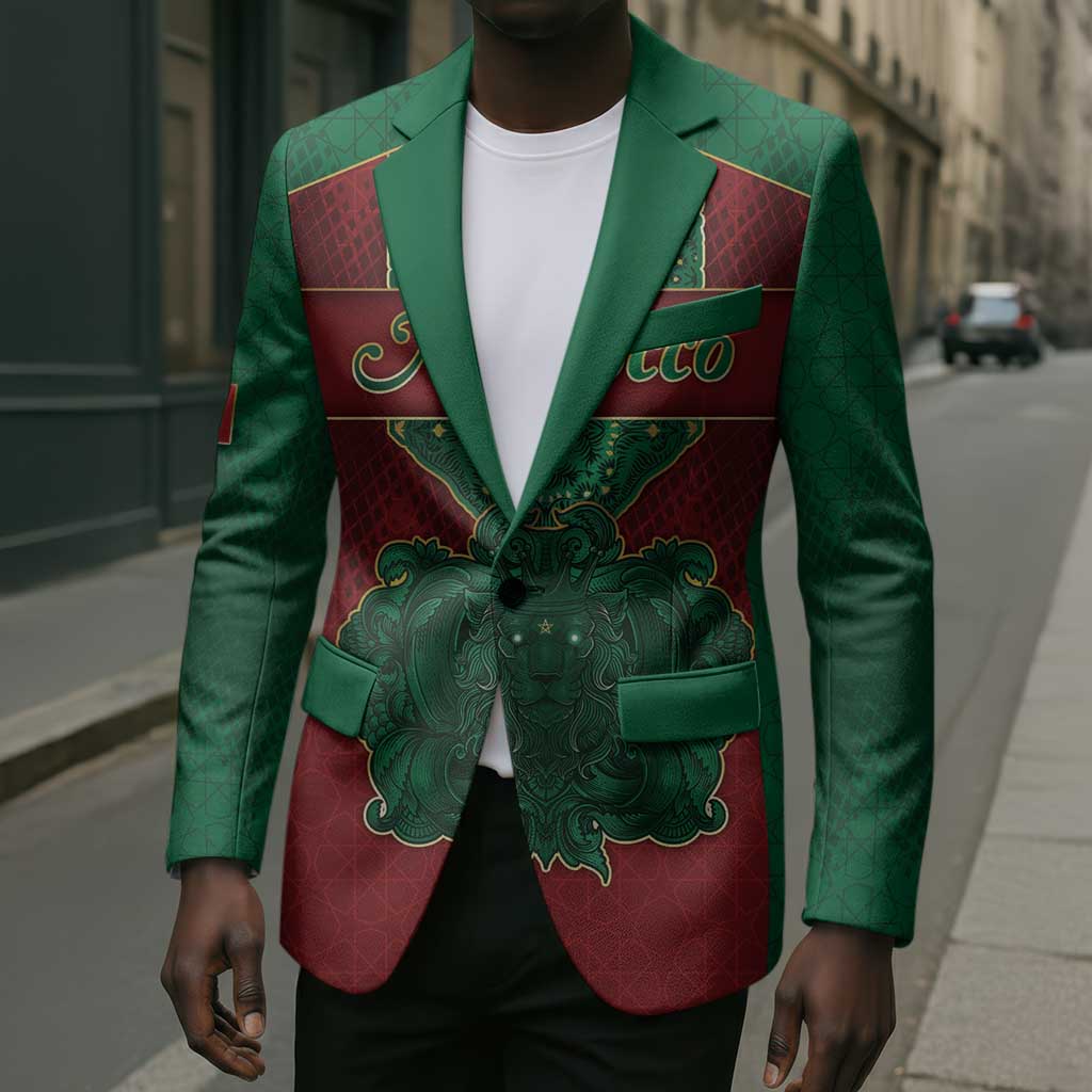 Personalized Morocco Blazer Royal Lion Islam Patterns - African Pride